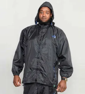 D555 Big Mens Black Packaway Weather Proof Rain Jacket Zac Black