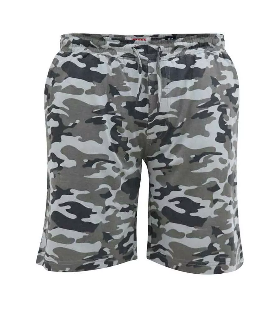 Big Men's Jersey Camouflage Shorts With Elasticated Waist (CARLTON)