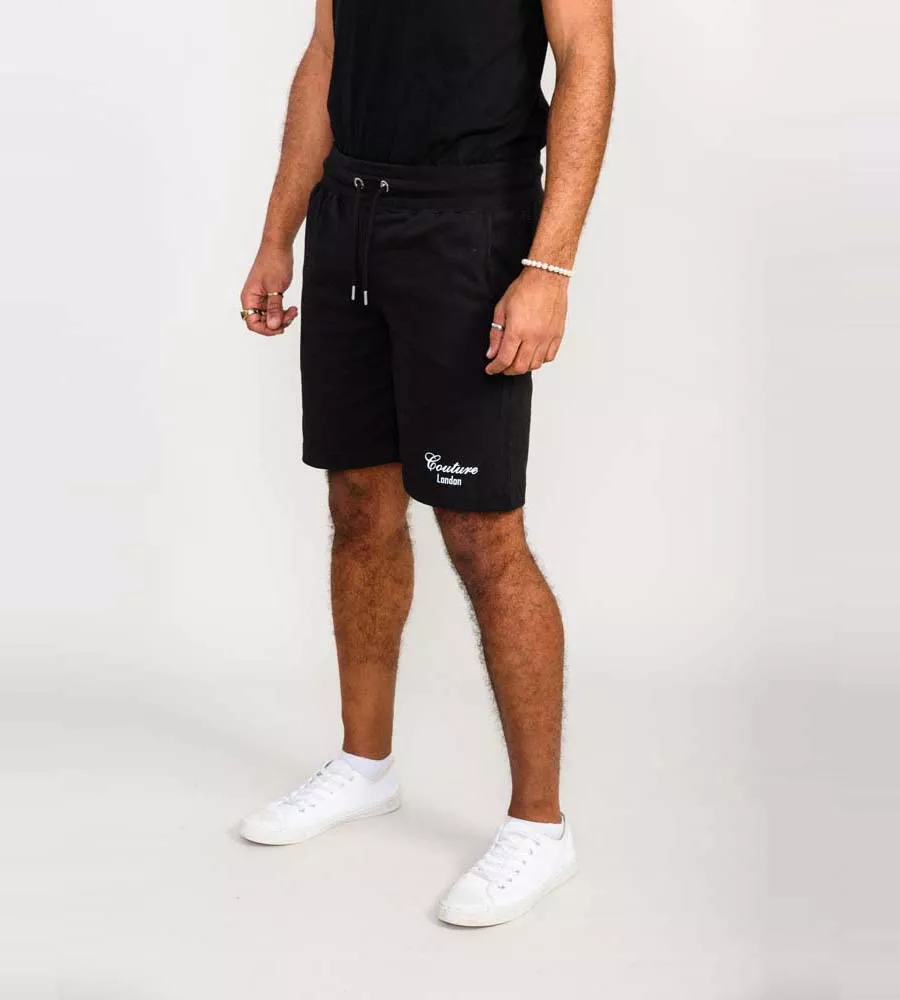 Men's Black Couture Shorts With Elasticated Waistband (HOLBROOK)