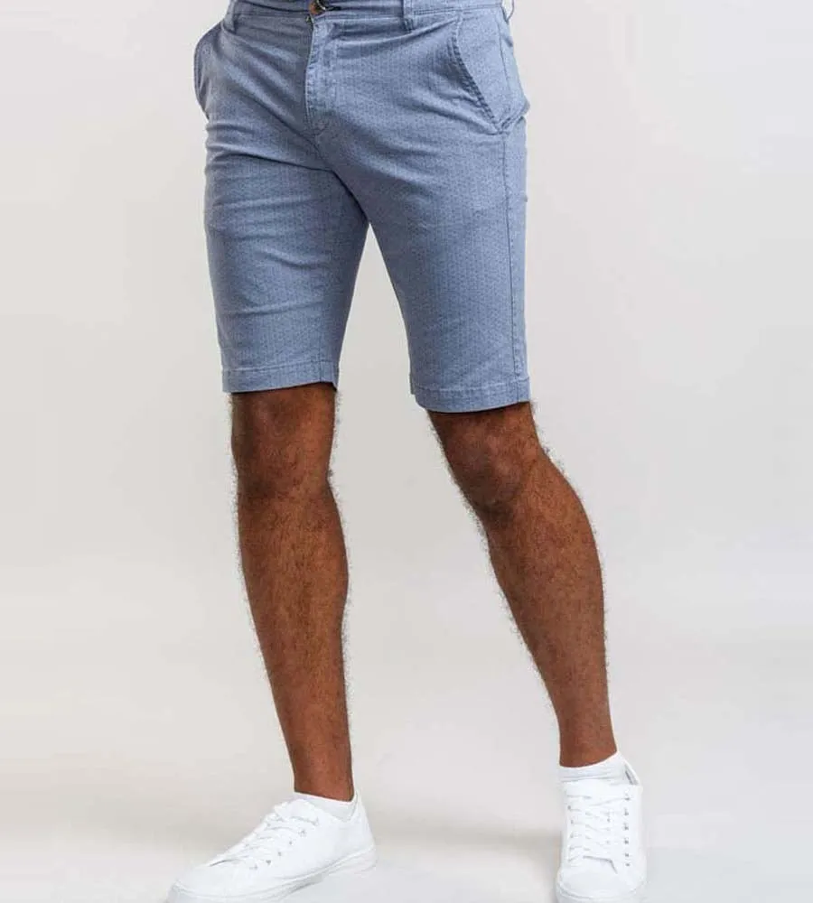 Men's Blue Printed Stretch Shorts (HARDY)