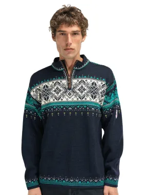 Dale of Norway Blyfjell Sweater Men's Navy Off White Peacock - Shop Now