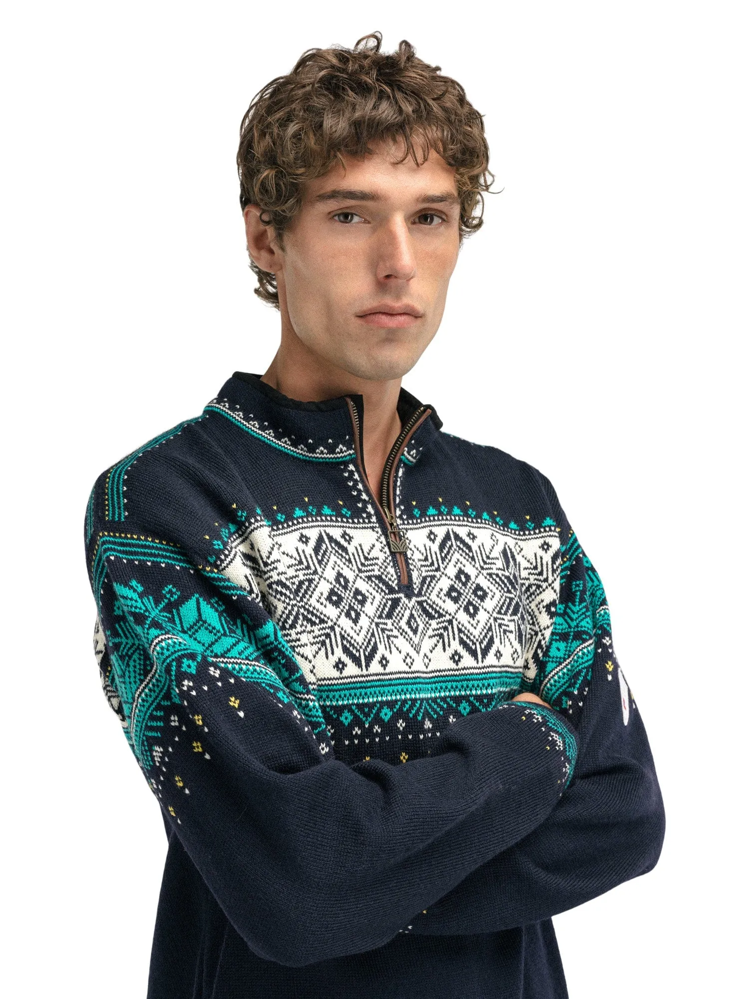 Dale of Norway Blyfjell Sweater Men's Navy Off White Peacock - Shop Now