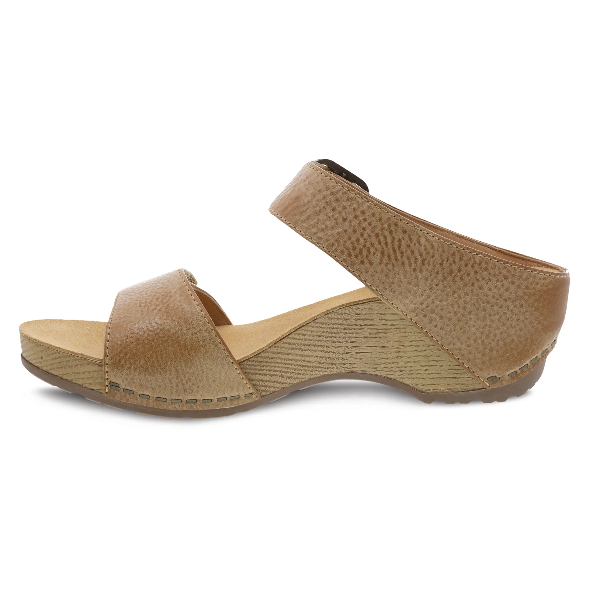 Dansko Women's Tanya Slip In Sandals in Tan Milled Burnished