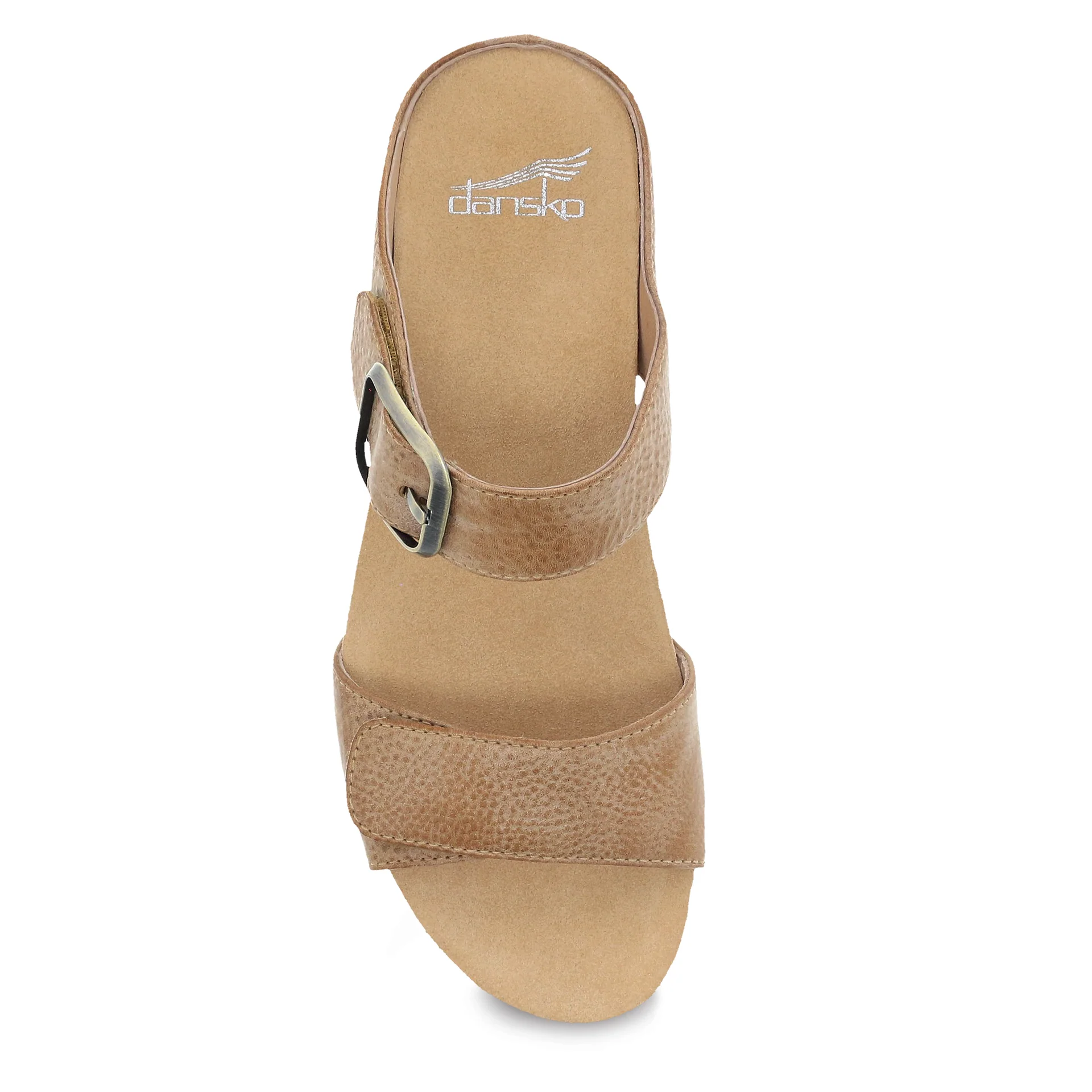 Dansko Women's Tanya Slip In Sandals in Tan Milled Burnished