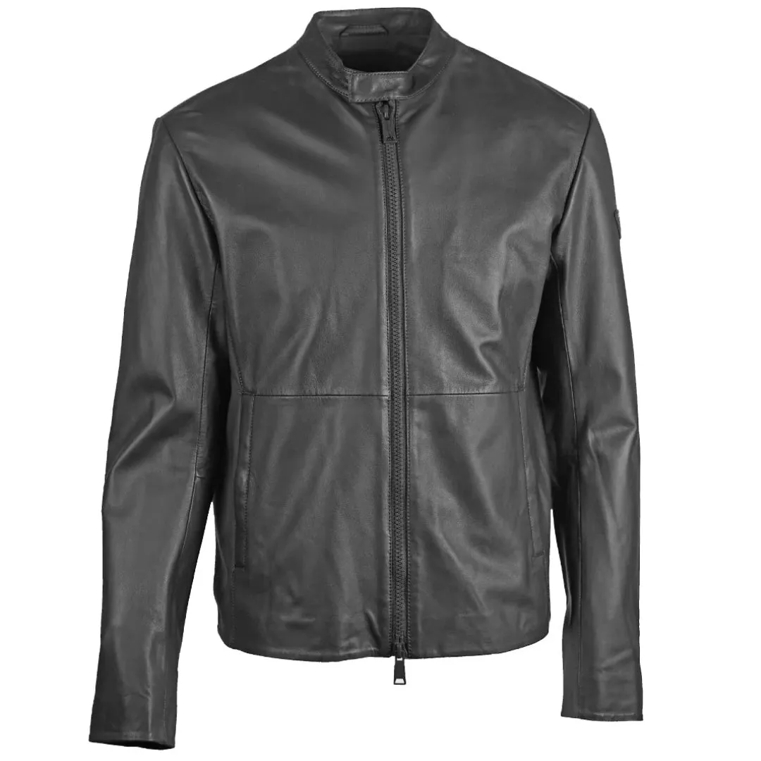 Emporio Armani Leather Jacket for Men - Model W1B50P W1P52, Color: 999.