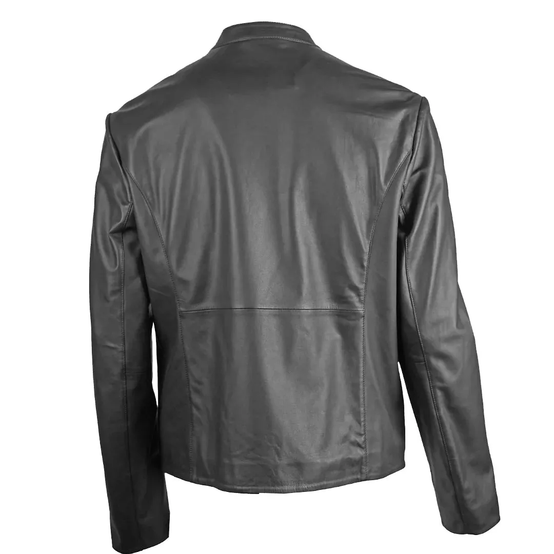 Emporio Armani Leather Jacket for Men - Model W1B50P W1P52, Color: 999.