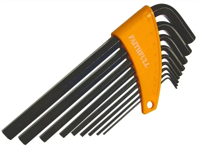 Faithfull Hexagon Key Long Arm Set of 9 - Metric 1.5-10mm - [TB-FAIHKS9ML]