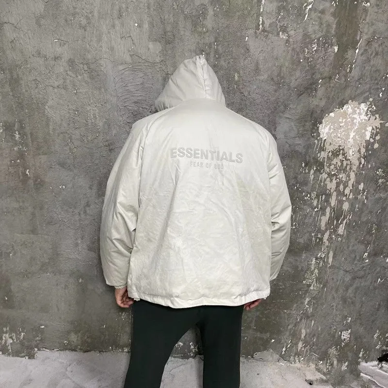 Fear of God Down Jacket with Zip-Up Hood and Puffer Coat