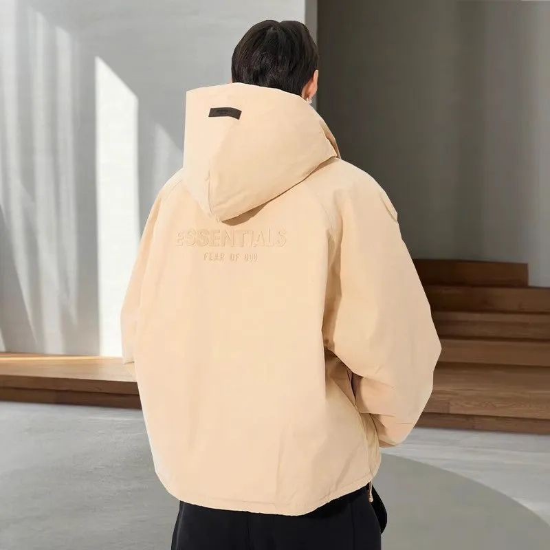 Fear of God Down Jacket with Zip-Up Hood and Puffer Coat