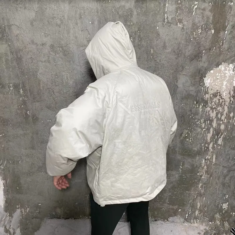 Fear of God Down Jacket with Zip-Up Hood and Puffer Coat