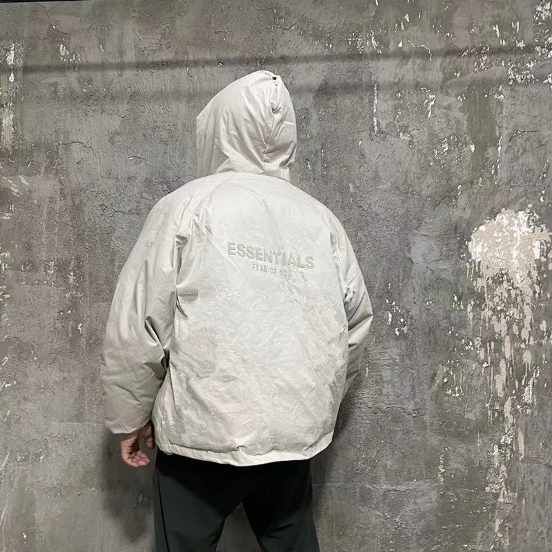 Fear of God Down Jacket with Zip-Up Hood and Puffer Coat