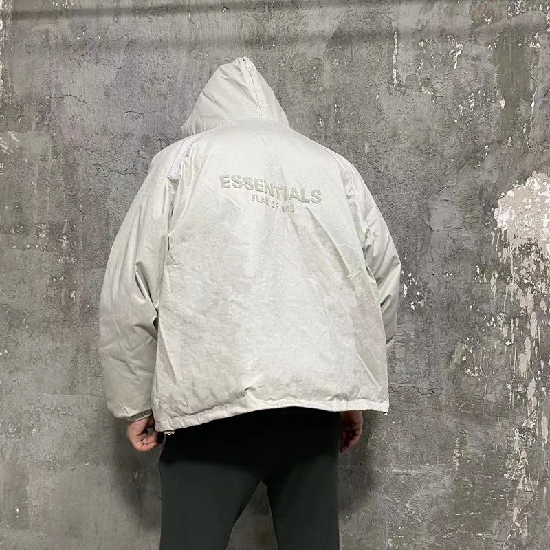 Fear of God Down Jacket with Zip-Up Hood and Puffer Coat