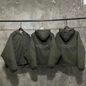 Fear of God Down Jacket with Zip-Up Hood and Puffer Coat