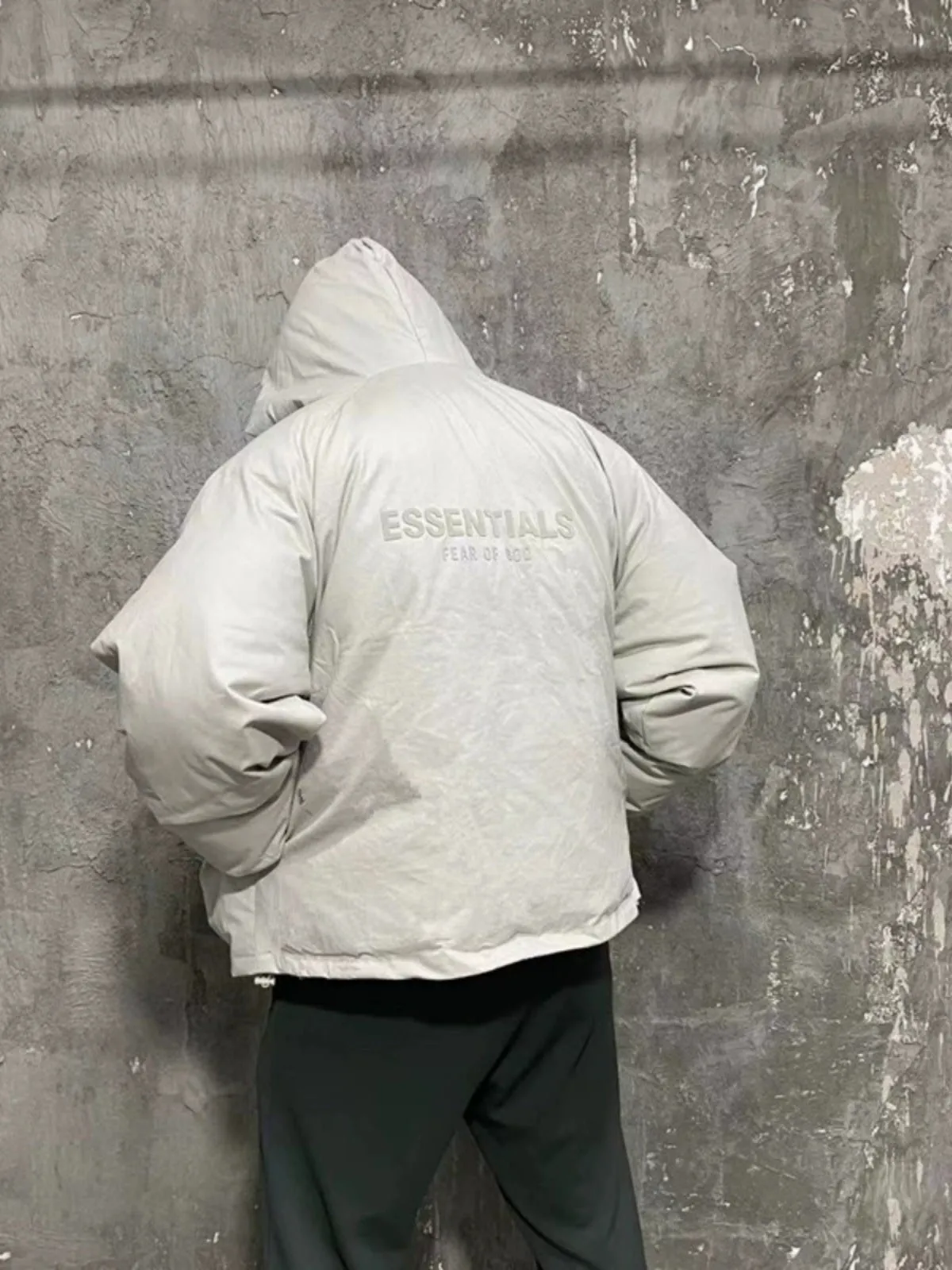 Fear of God Down Jacket with Zip-Up Hood and Puffer Coat