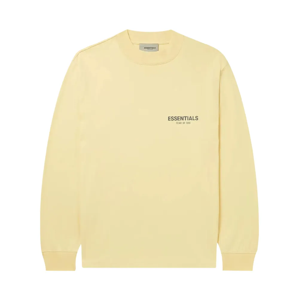 Fear of God ESSENTIALS Long Sleeve Tee with Appliquéd Logo Print