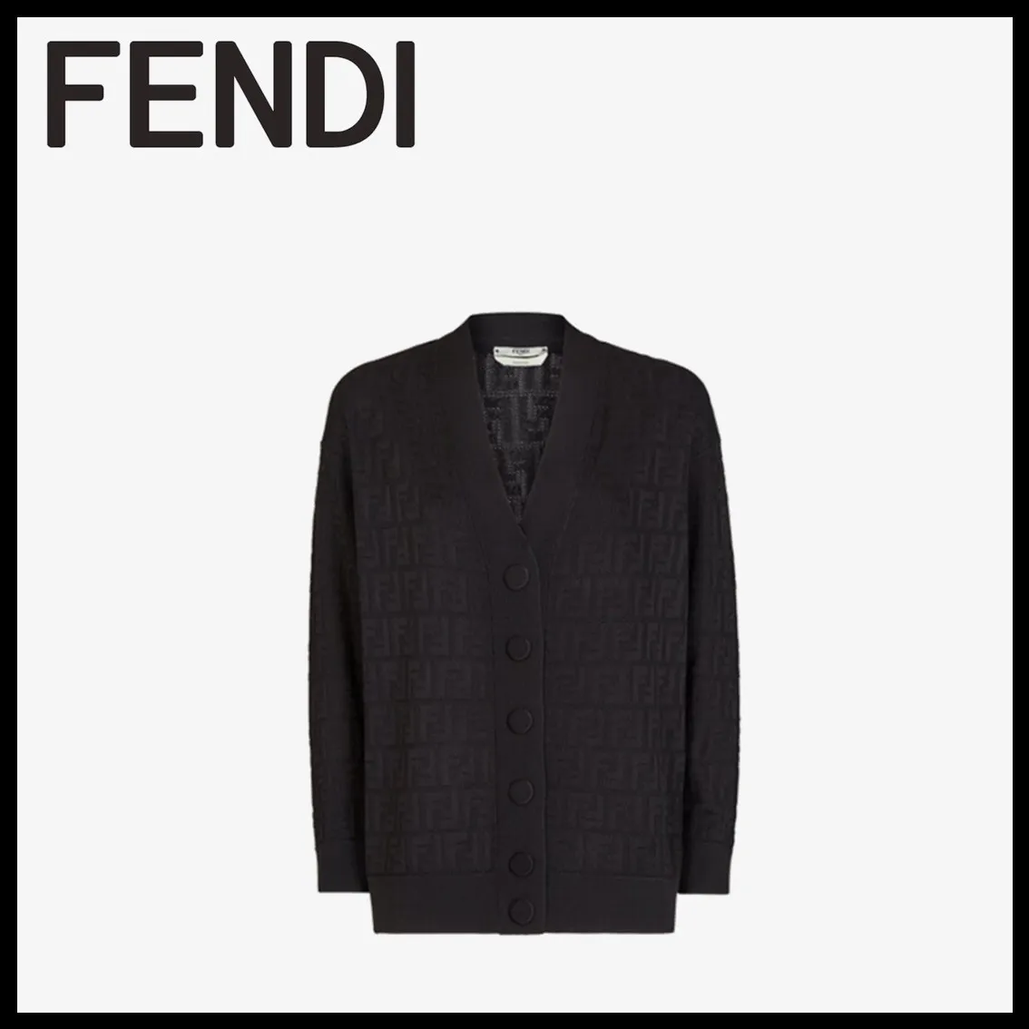 FENDI Cardigans with Plain Logo - Outlet Outlet