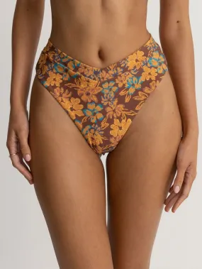 Floral Oasis High-Waist Bikini Bottom