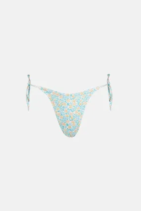 Floral Tie Side Bikini Bottoms - Blue