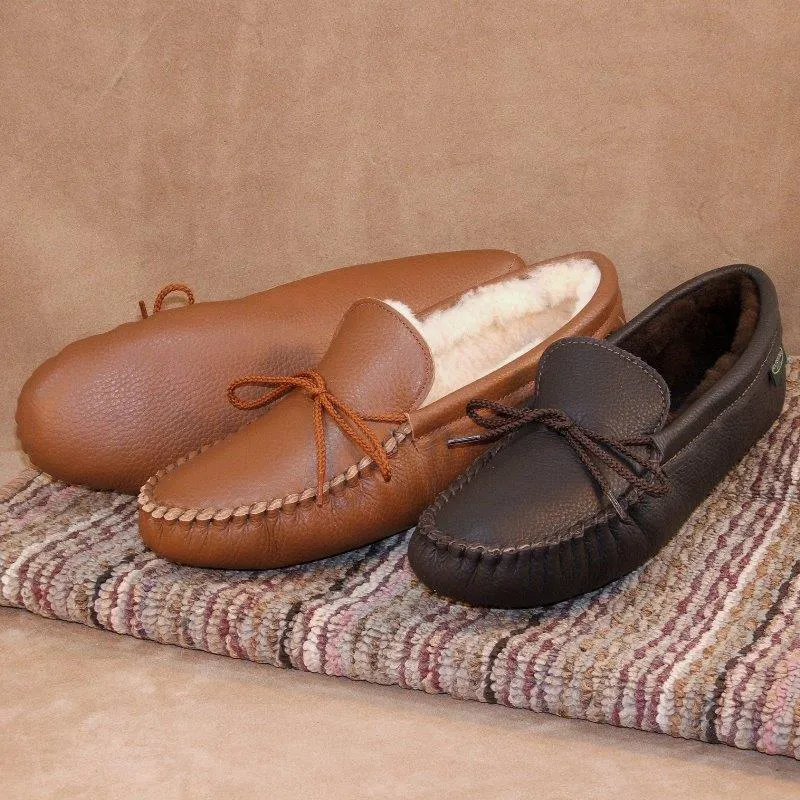 Footskin 4400S Softsole Sheepskin Slippers for Men - Made in USA