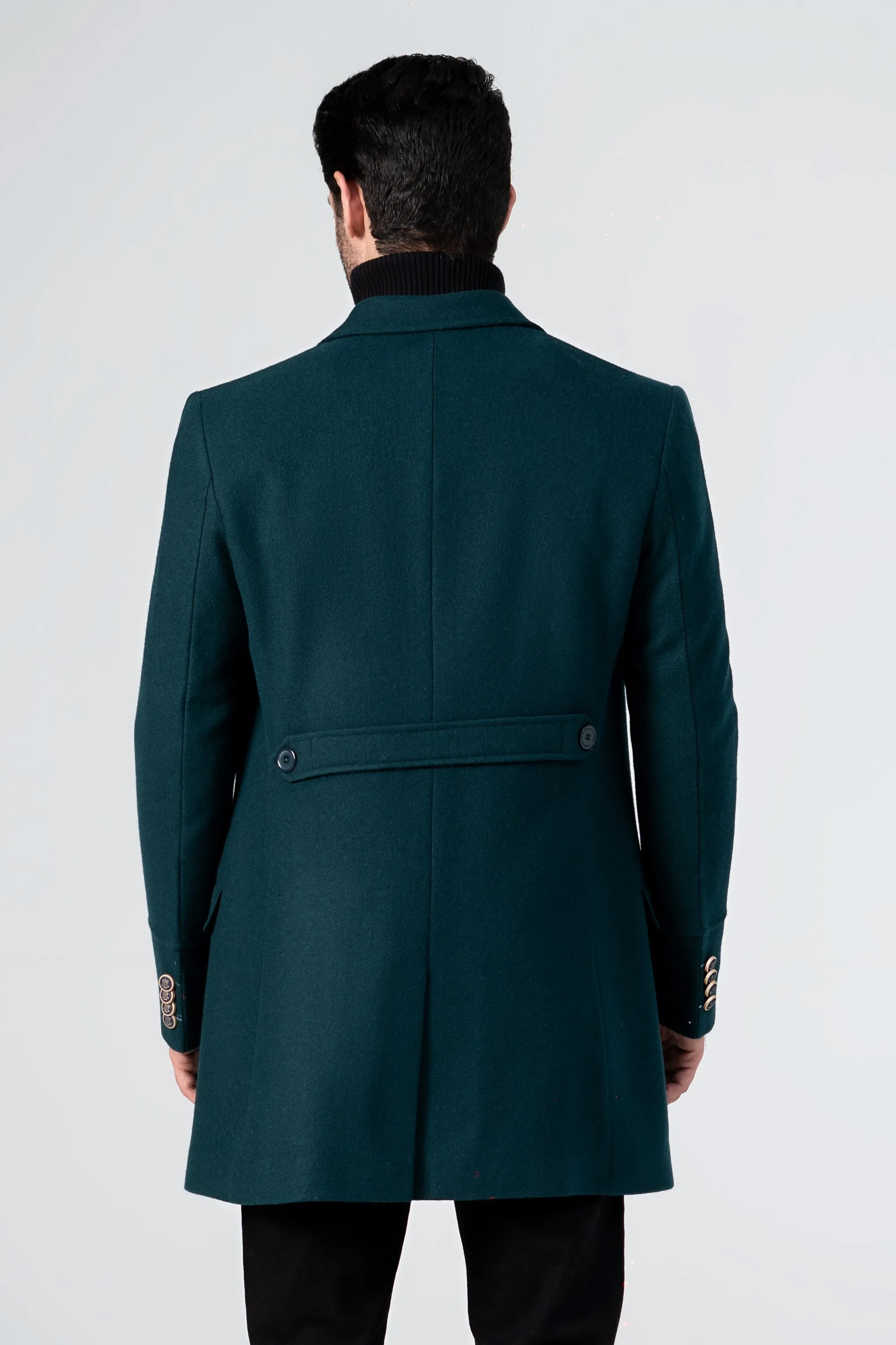 Forest Green Wool Long Coat