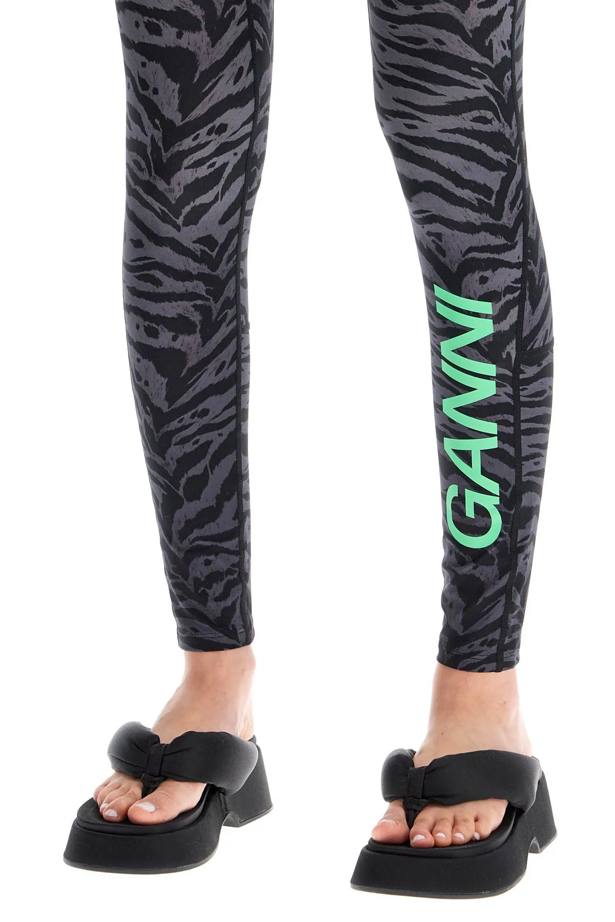 Ganni animal print athletic leggings