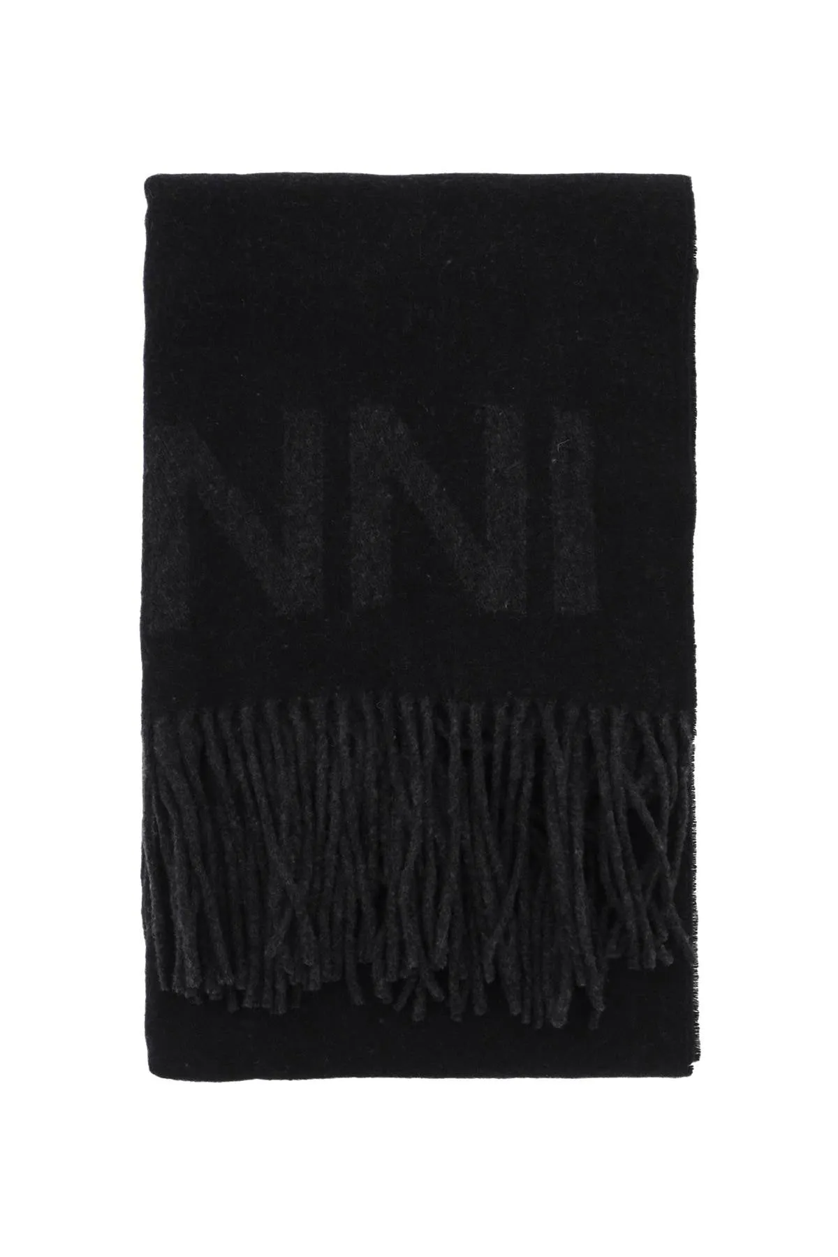 GANNI brand scarf with logo lettering