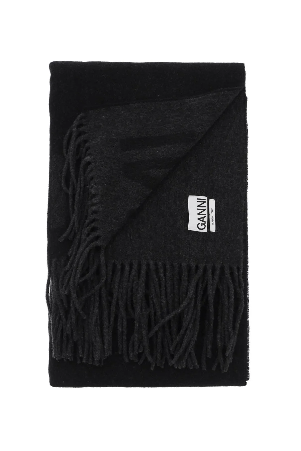 GANNI brand scarf with logo lettering