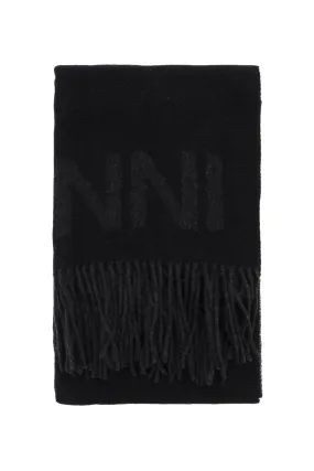 GANNI brand scarf with logo lettering