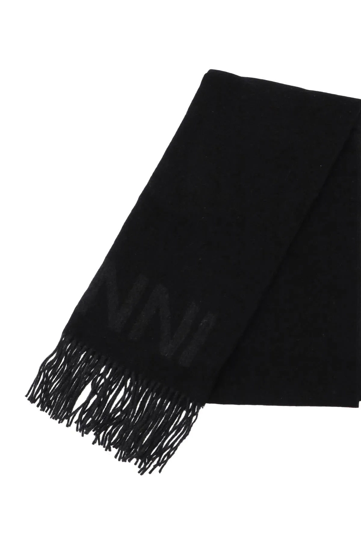 GANNI brand scarf with logo lettering