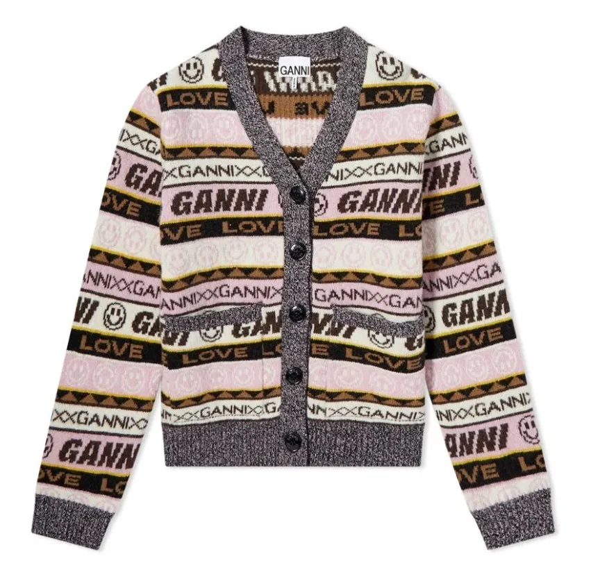 Ganni Cardigans | Casual Street Style Logo - Shop Now