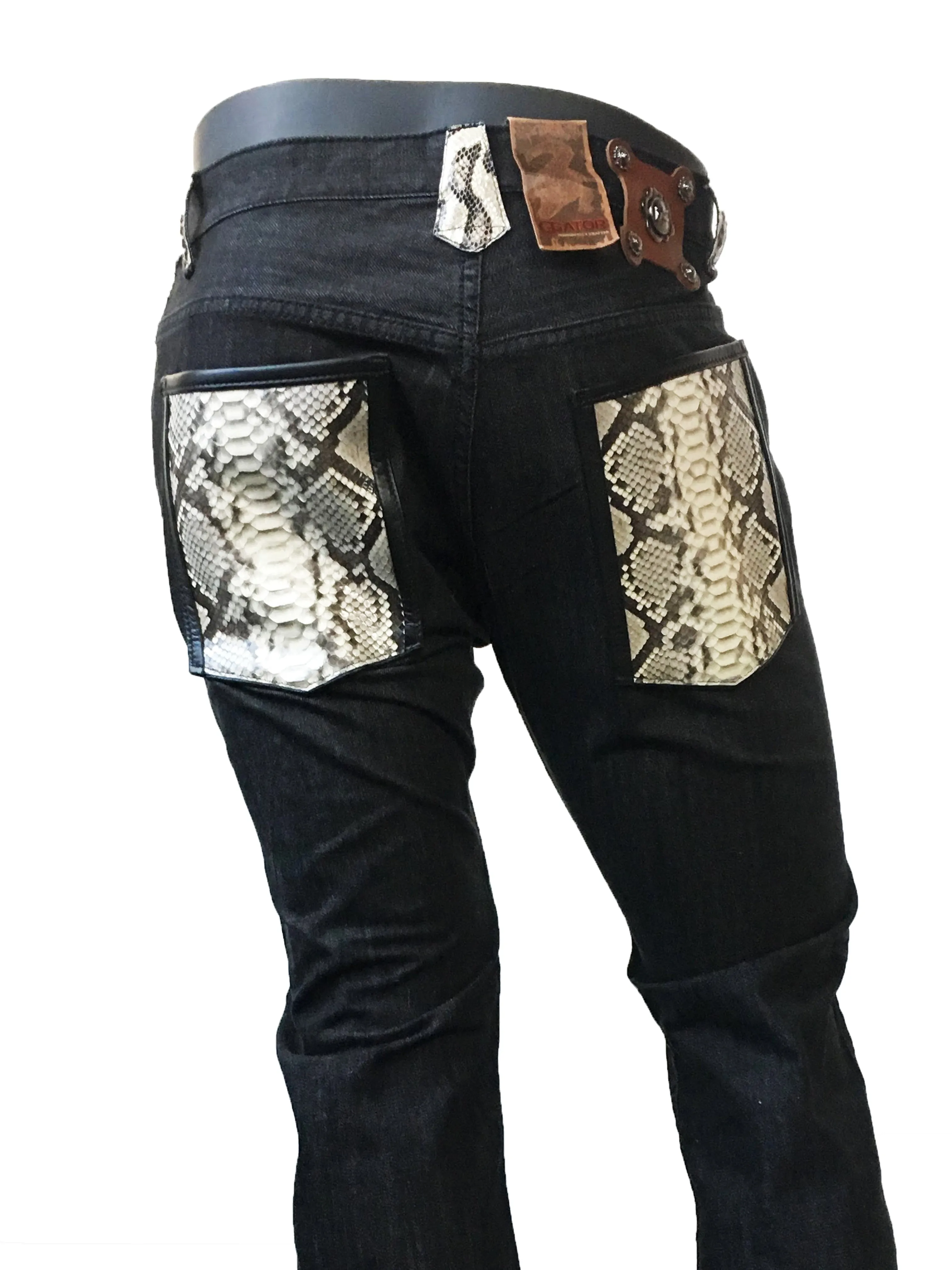 Genuine Python Snake Skin Jeans