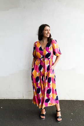 Georgia Pink Yellow Multi Dress-KX5794