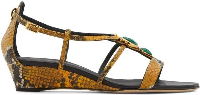 Giuseppe Zanotti Adelaide Python-Print Sandals in Multicolour