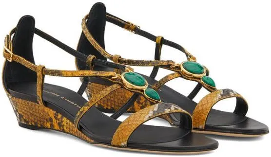 Giuseppe Zanotti Adelaide Python-Print Sandals in Multicolour