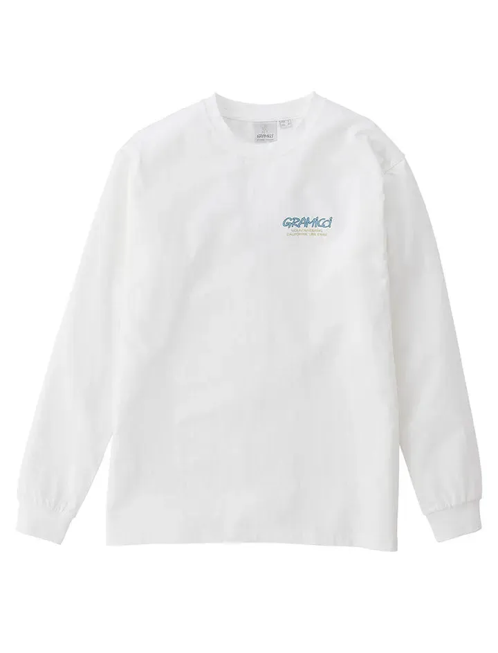 Gramicci Long Sleeve Mountaineering T-Shirt in White and Blue