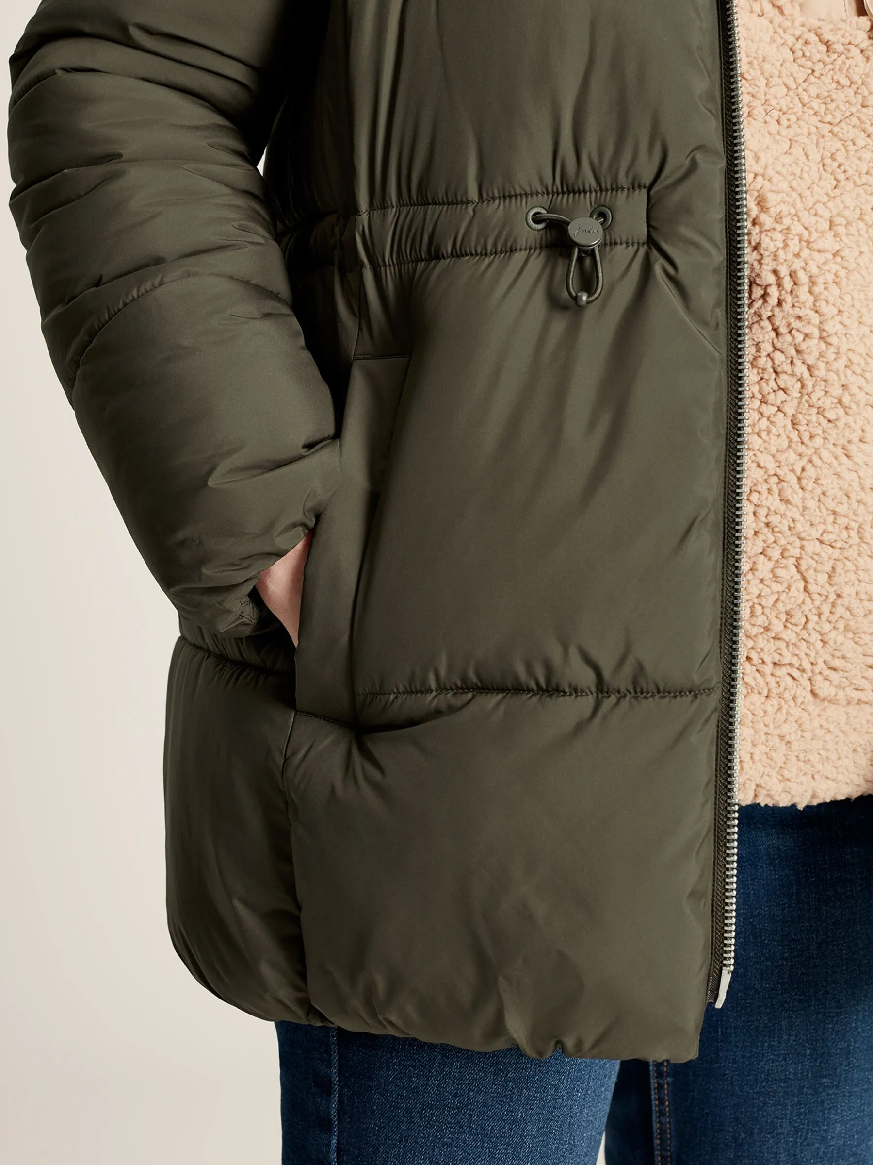 Green Puffer Jacket - Water Resistant - Dark Tone