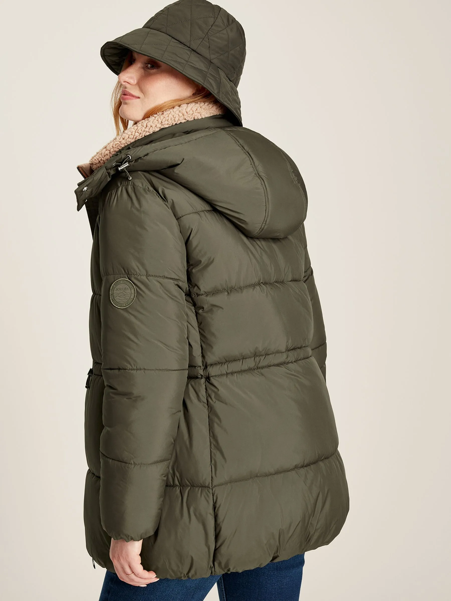 Green Puffer Jacket - Water Resistant - Dark Tone