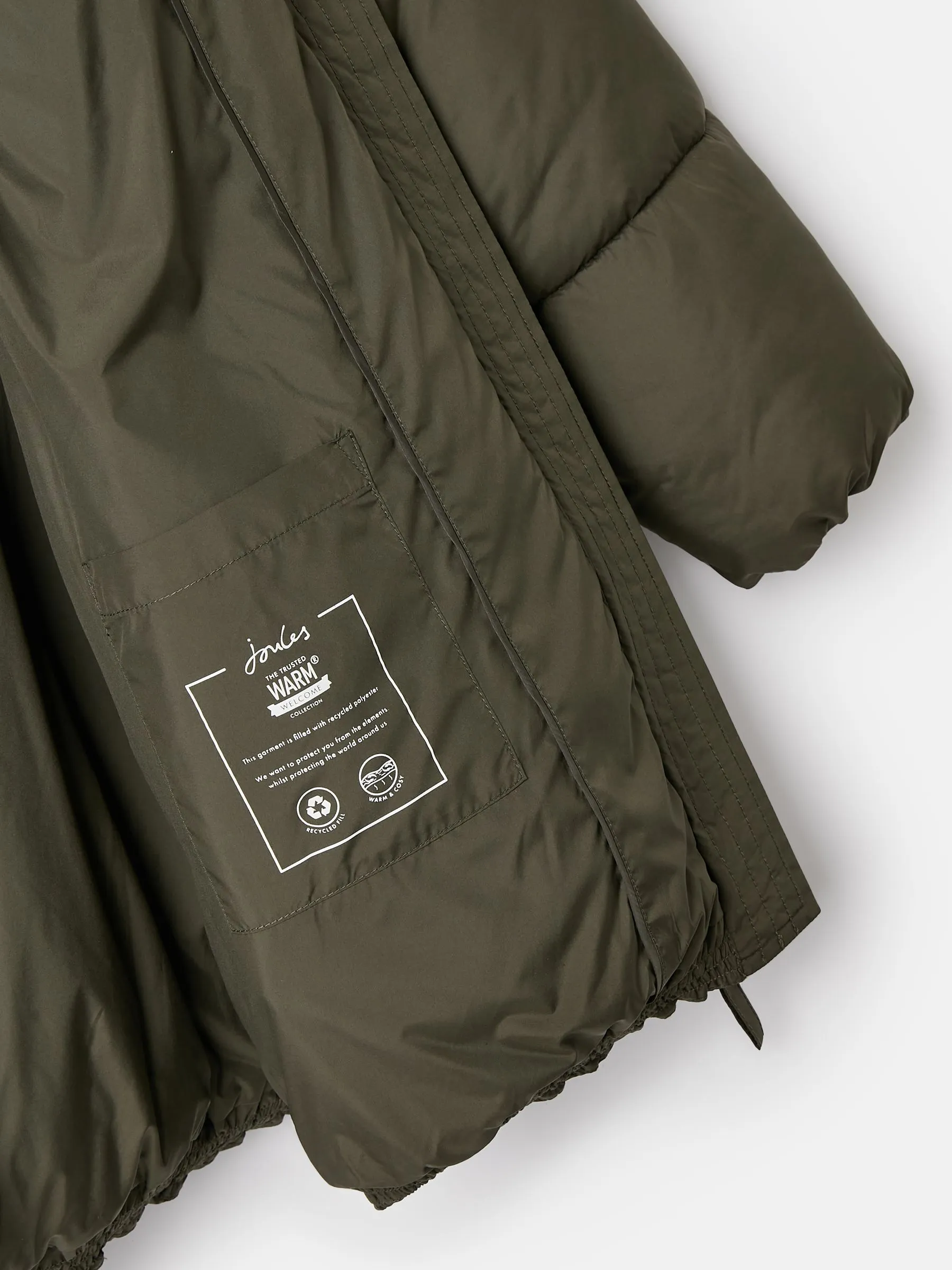 Green Puffer Jacket - Water Resistant - Dark Tone