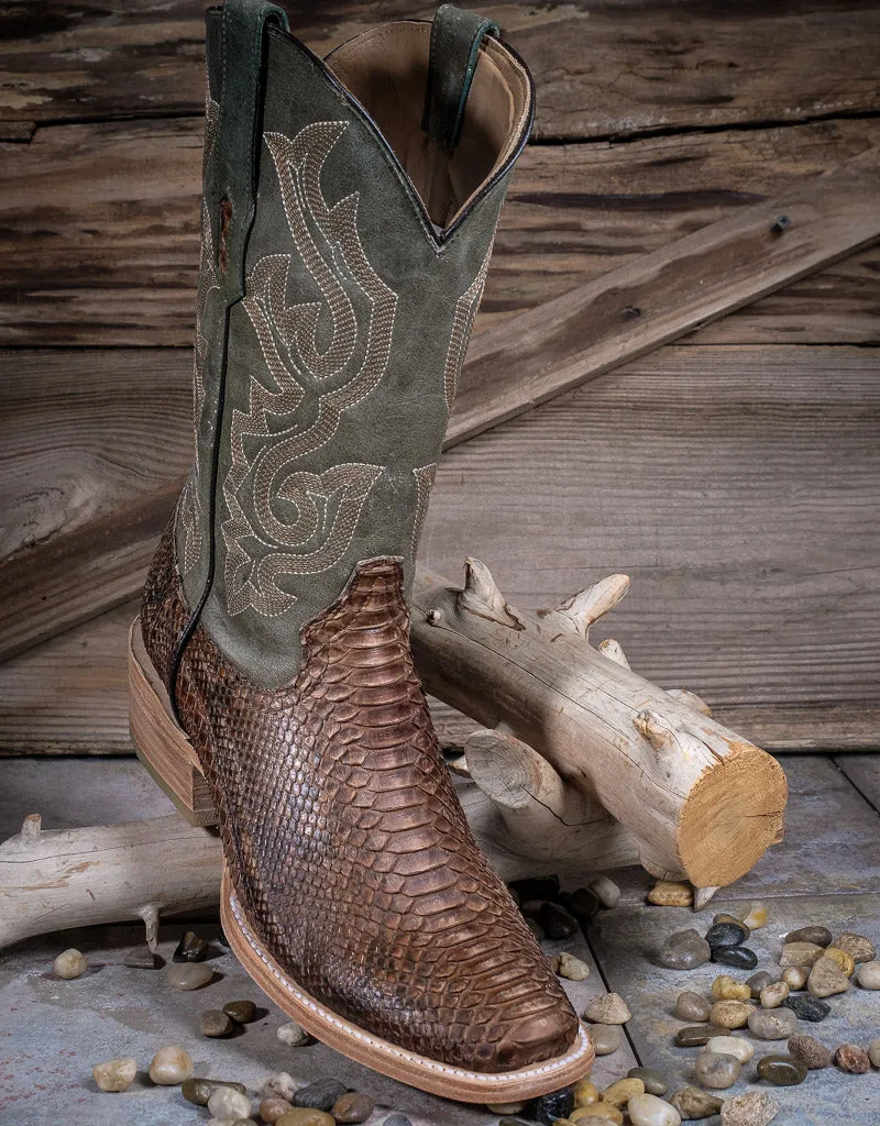 Green Python Men's Narrow Square Toe Western Boots A4287 - Shop Now