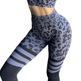 Grey Animal Print Thigh High Leggings