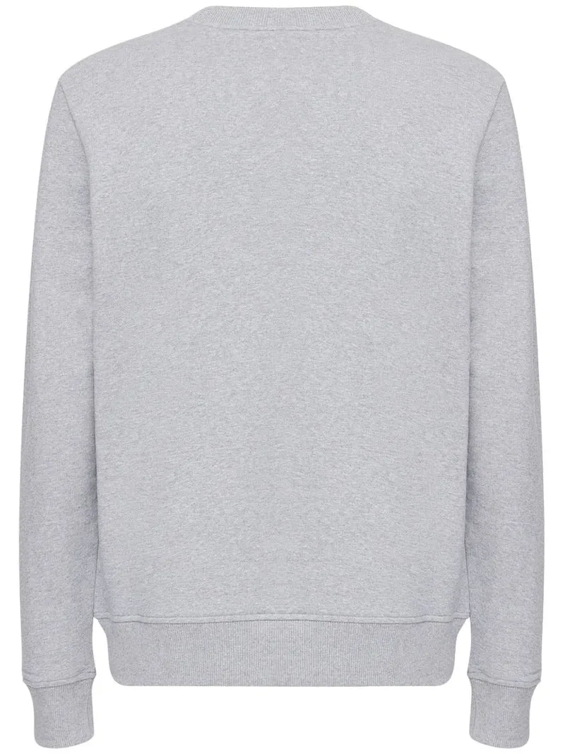 Grey cotton sweatshirt with logo print.