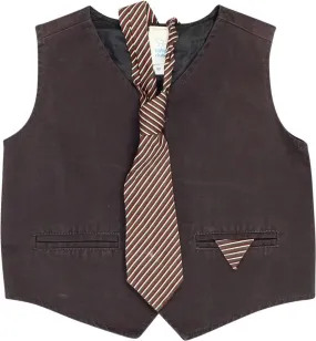 Grey Vest with Tie | ThriftTale