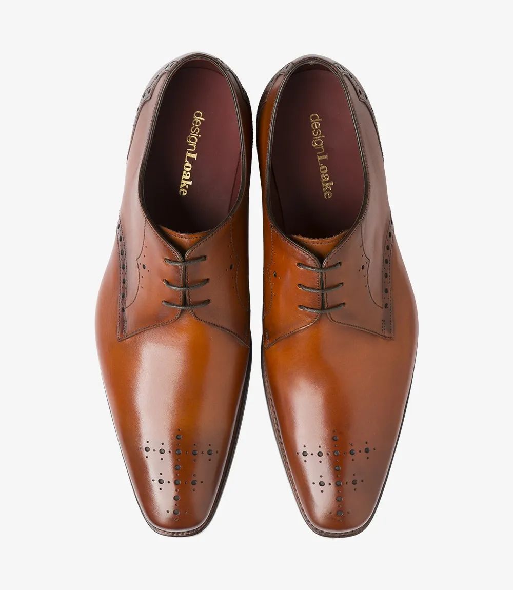 Hannibal Derby Brogue shoe - Chestnut Calf Loake