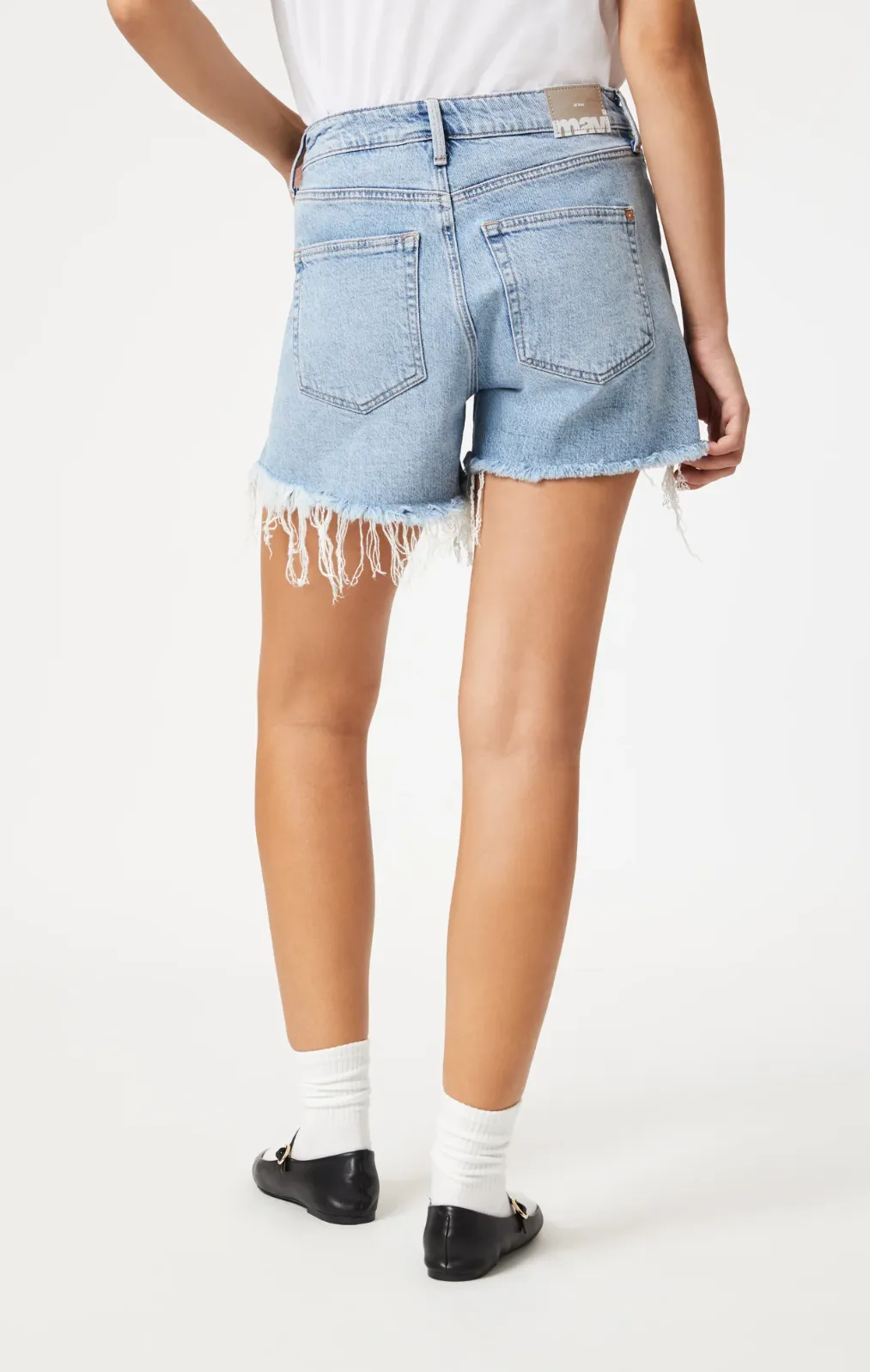 Heidi Recycled Denim Shorts in Bleached Blue