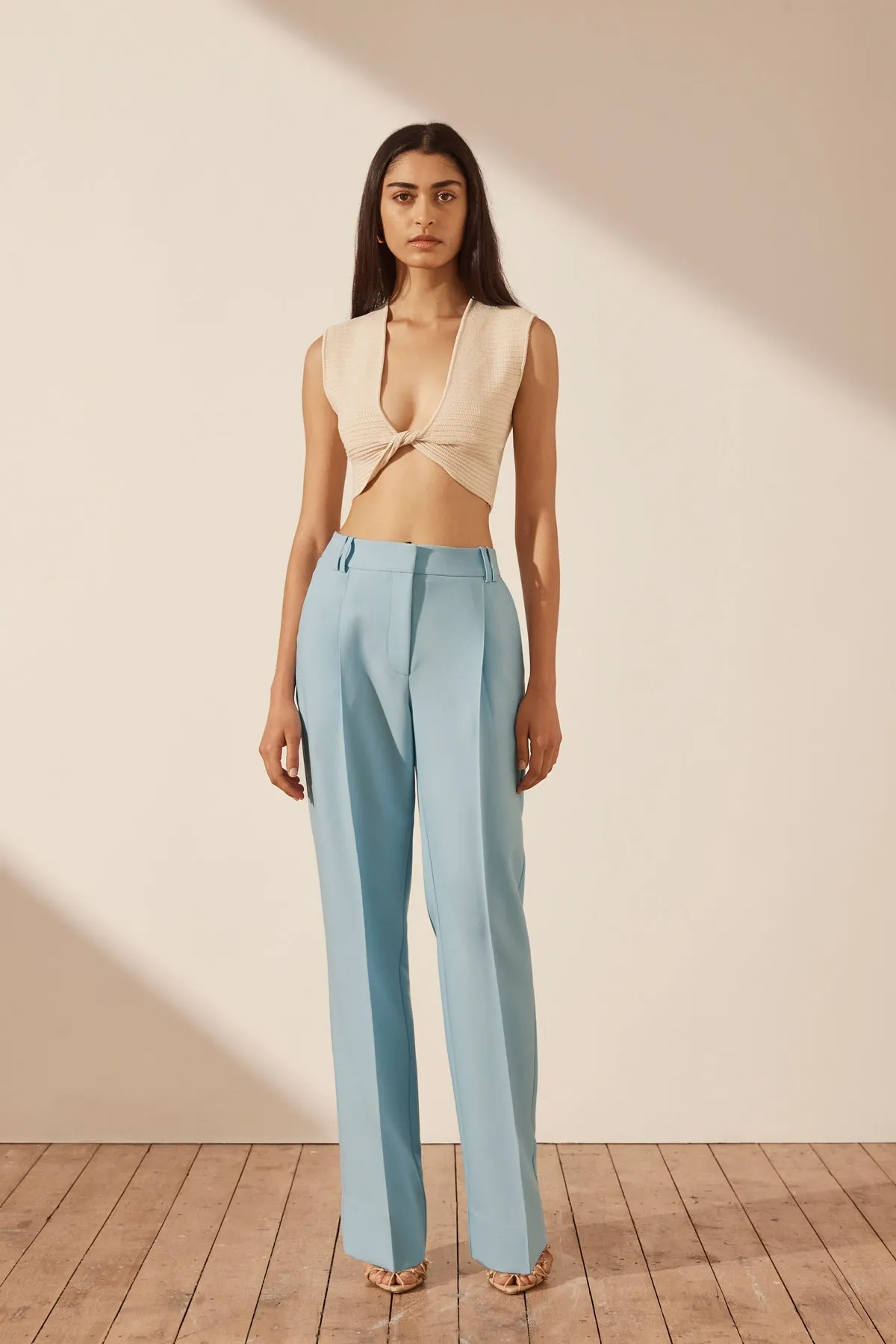 Irena Mid Rise Pant - Cool Blue: Women's Blue Pants