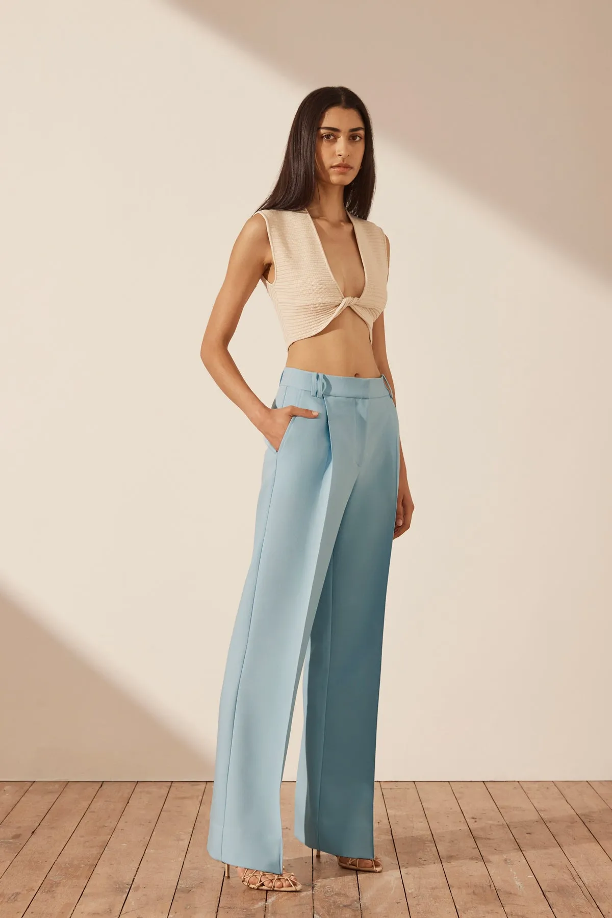 Irena Mid Rise Pant - Cool Blue: Women's Blue Pants