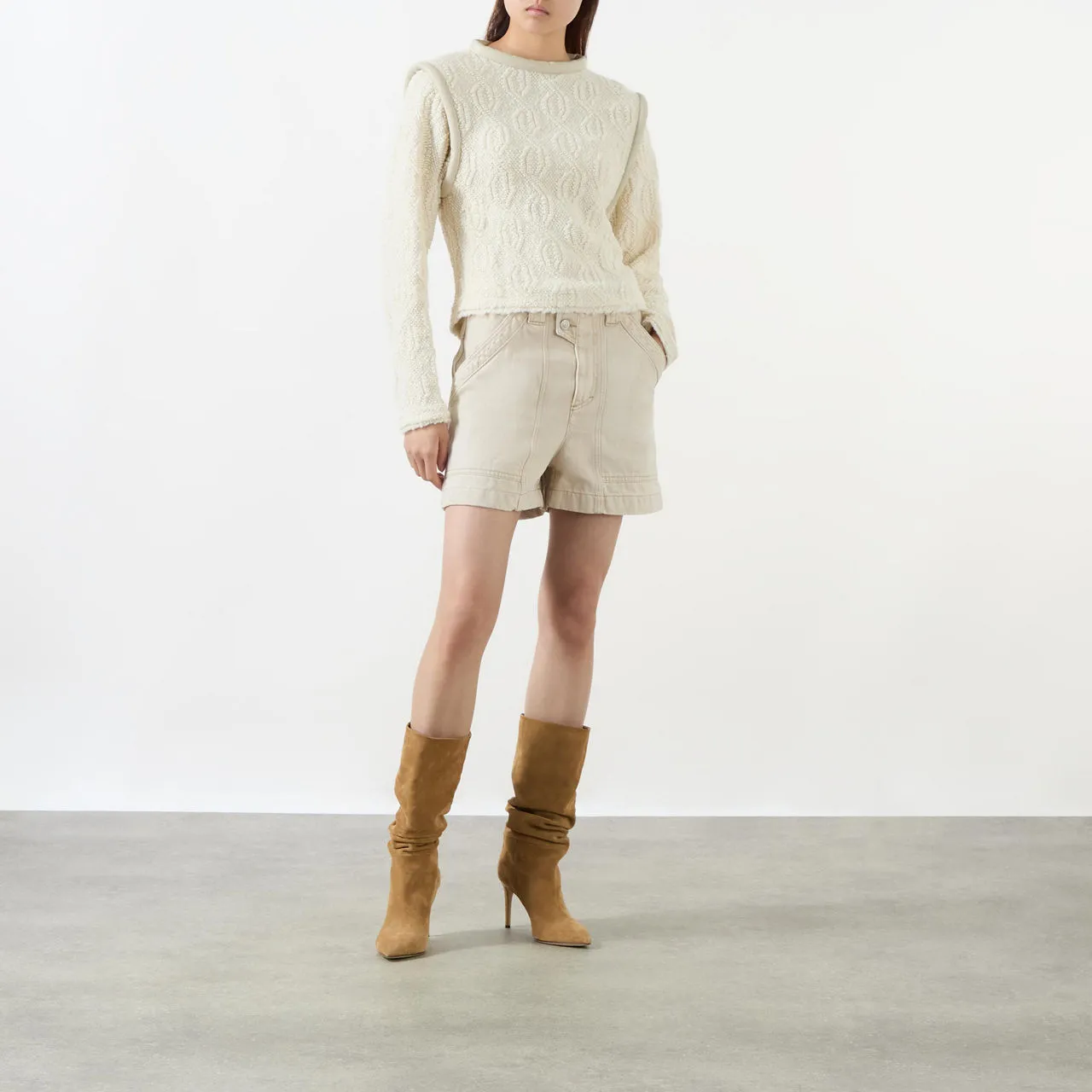 Cream Utah Textured Knit Sweater by ISABEL MARANT