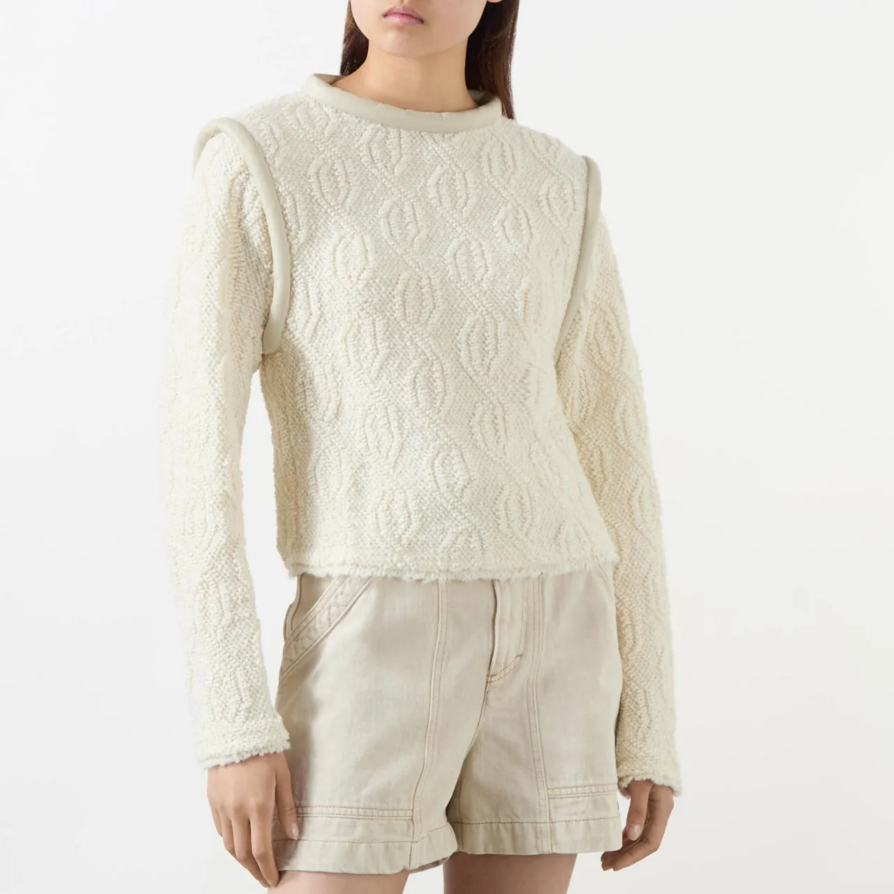 Cream Utah Textured Knit Sweater by ISABEL MARANT