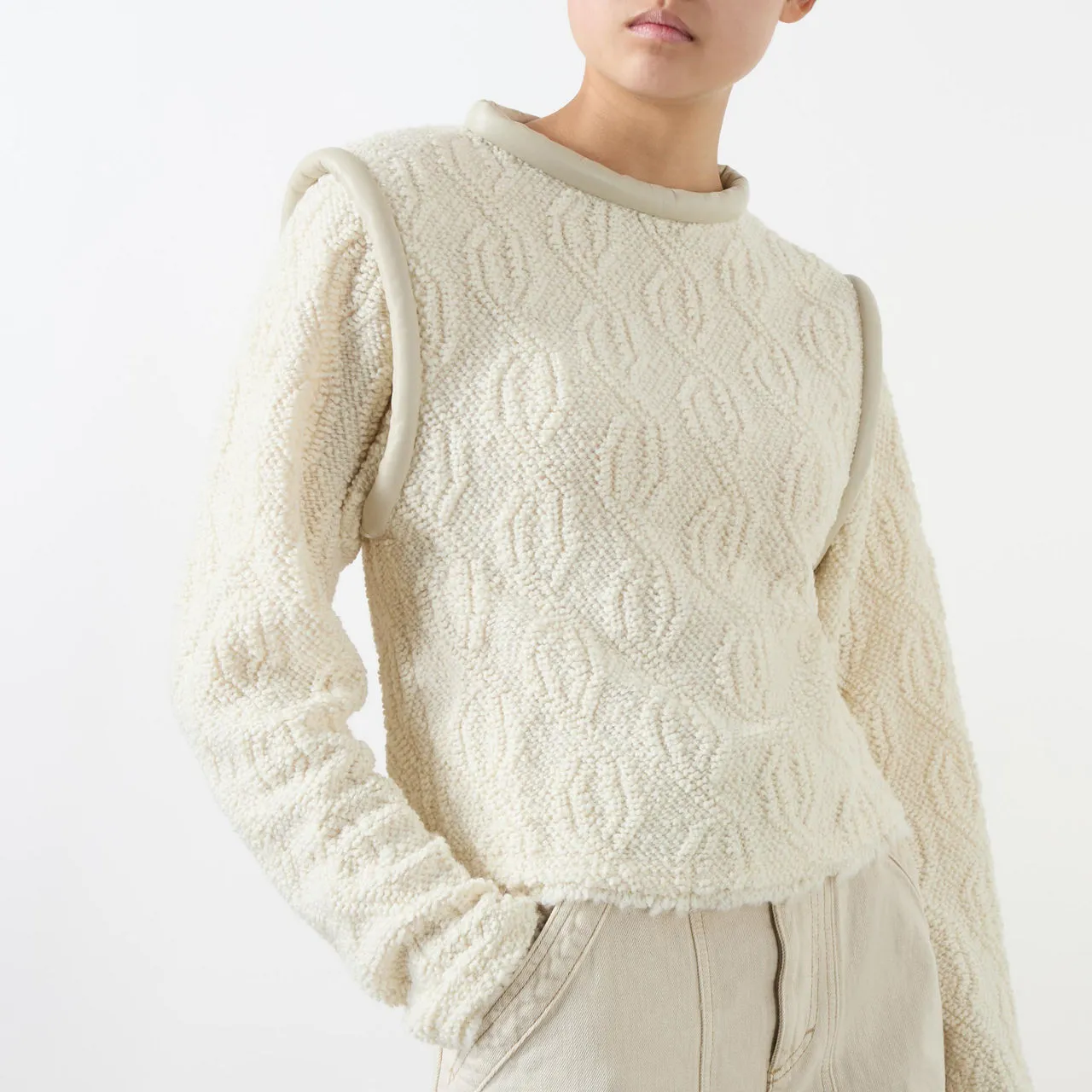 Cream Utah Textured Knit Sweater by ISABEL MARANT