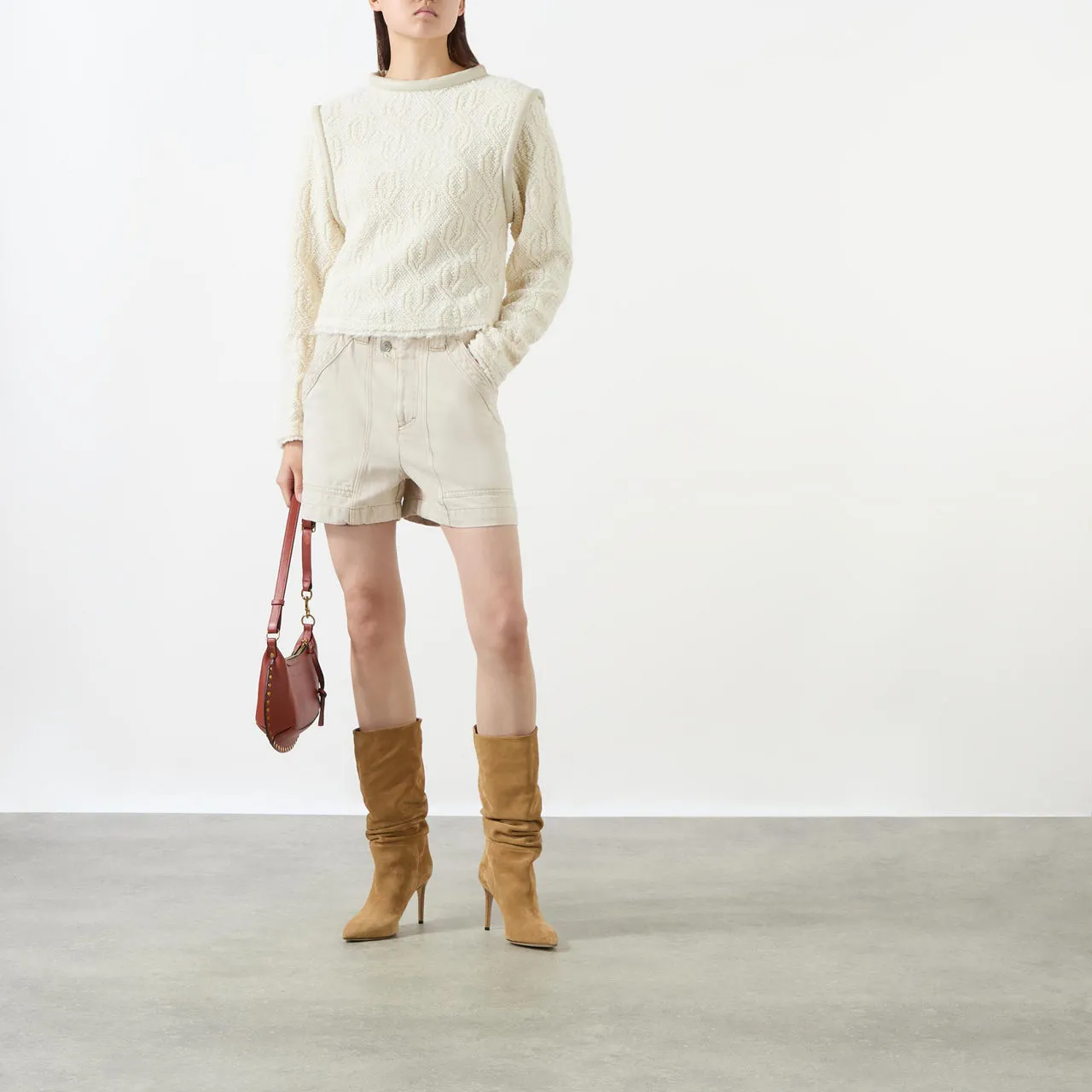 Cream Utah Textured Knit Sweater by ISABEL MARANT